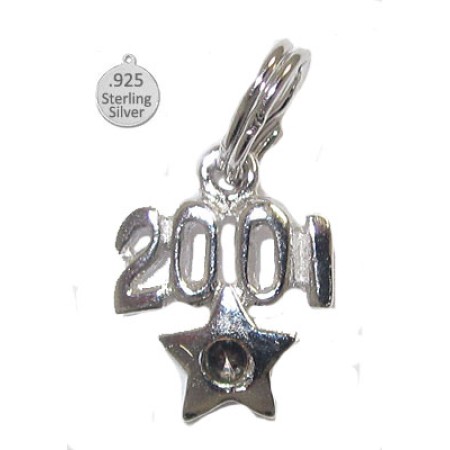 925 Sterling Silver 2001 Year Charms