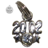 925 Sterling Silver 2002 Year Charm