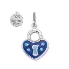 Sterling silver Two Sided Enameled Padlock Charm
