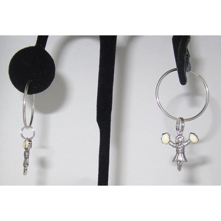 925 Sterling Silver Cheerleader Wholesale Charm Earring