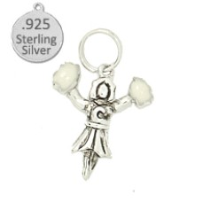 .925 Sterling Silver Cheerleader wholesale charm