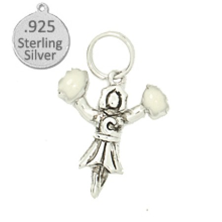 .925 Sterling Silver Cheerleader wholesale charm