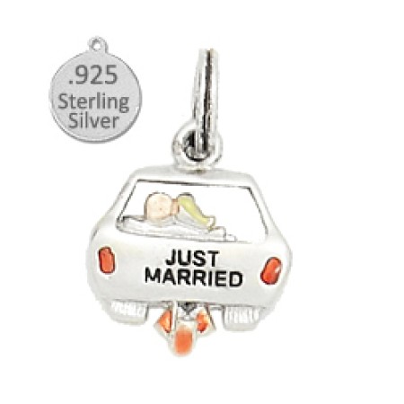 925 Sterling silver just married charm