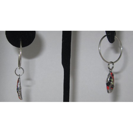 Sterling Silver Racing Car charm Earring 