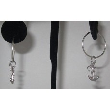 Sterling Silver Anchor charm Earring 