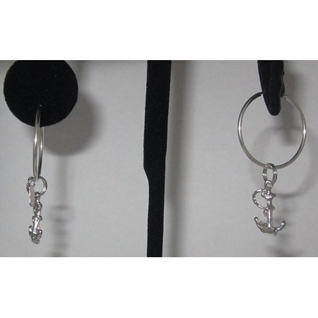 Sterling Silver Anchor charm Earring 