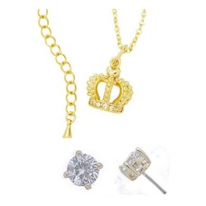 Crown Pendant 2 Pcs Wholesale Necklace Earring Set