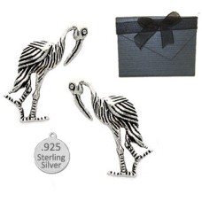 925 Sterling Silver Crane Earrings