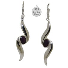 Silver And Genuine Amethyst Earrings Native American 