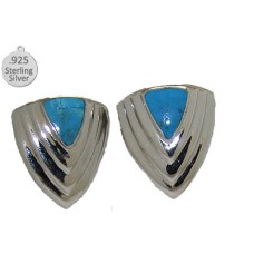 Genuine Turquoise .925 Sterling Silver Earrings