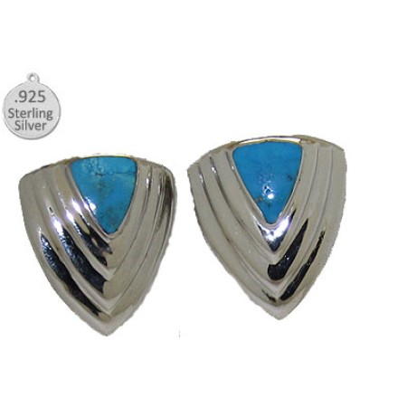 Genuine Turquoise .925 Sterling Silver Earrings