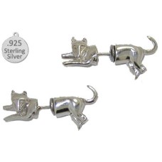 925 Sterling Silver Cat Earrings