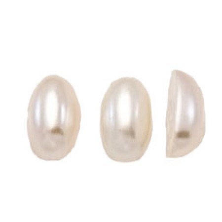 20 Wholesale 8mm X 6mm Cream Flat Back Pearl