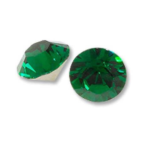 8 Emerald Crystal Gold Foil Back 7 mm