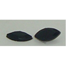 12 Stones Wholesale 10mm X 5mm Fancy Edged Black Stone