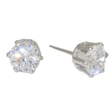 Cz Stud Earrings 3 mm white gold