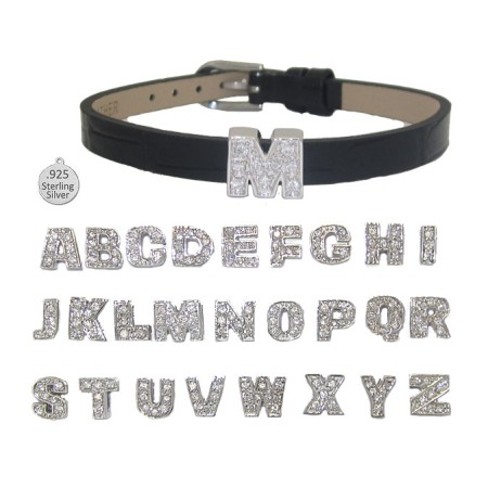 E LETTER E on leather bracelet