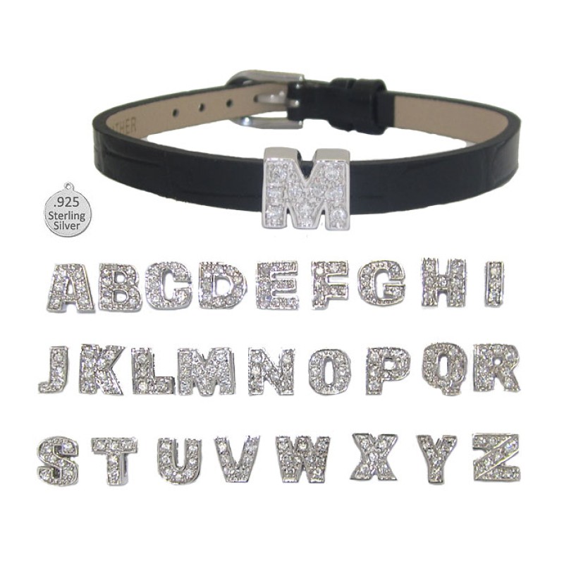 Letter H Monogram Leather Bracelet