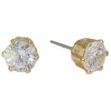 Princess Kate's Style Swarovski Cz Stud Earrings Yellow Gold 6mm